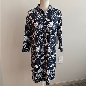 NWT Southern Tide Ginny Tropical Palms Printed Button Down Collar 3/4 Sleeve (S)